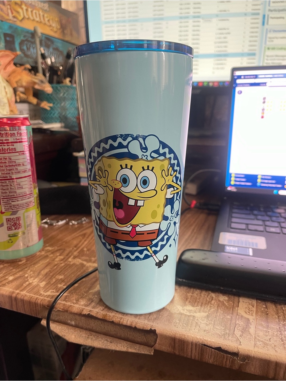 Nickelodeon SpongeBob Light Blue Stainless Travel Tumbler